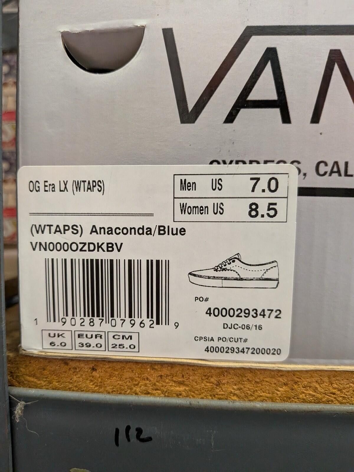Vans Vans x WTAPS OG Era LX Anaconda Blue US7 Size US 7 / EU 40 - 7 Thumbnail