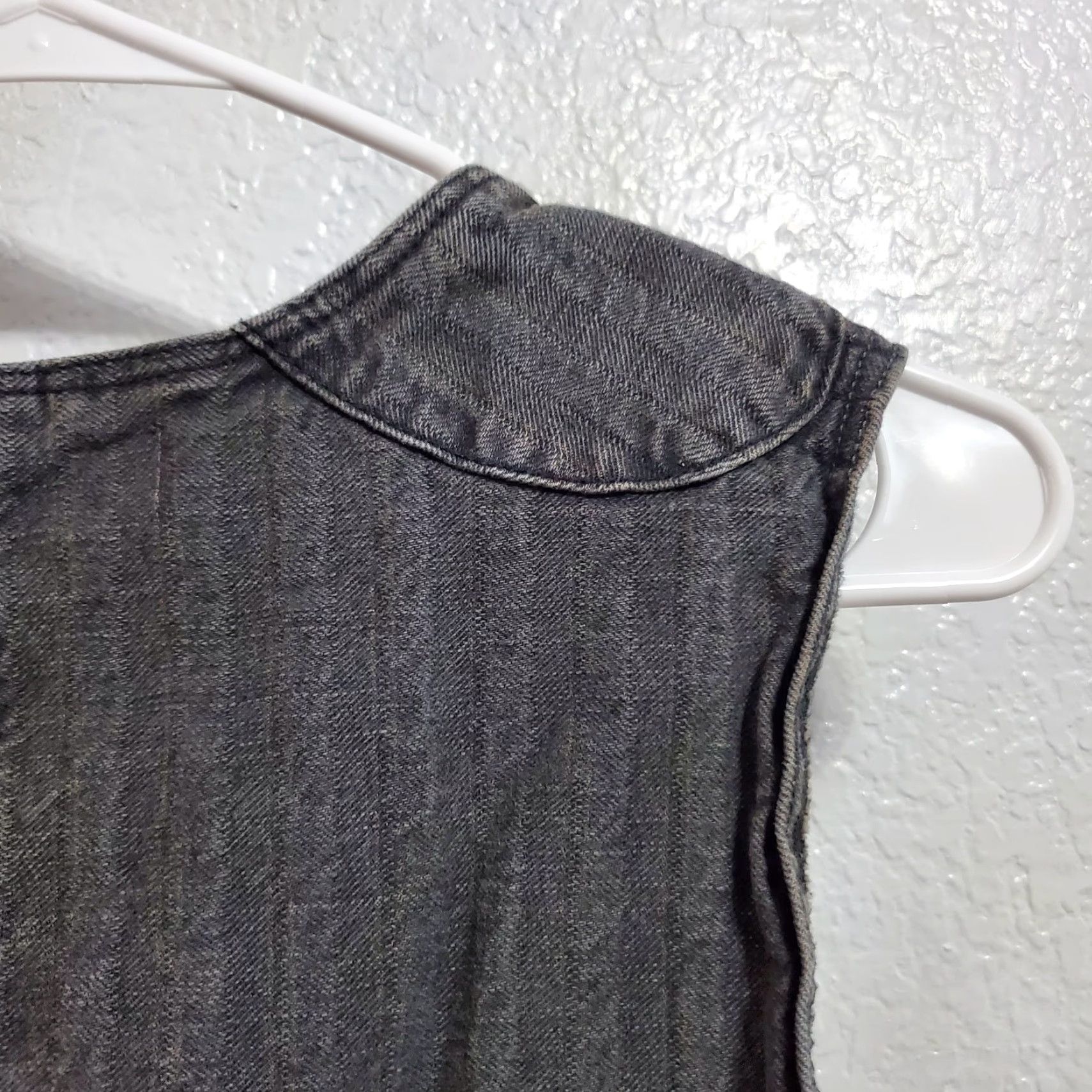 Our Legacy VINTAGE OUR LEGACY Biker Zip Vest Women 42 M Washed Gray Torino Stripe Denim Top Shirt Size M / US 6-8 / IT 42-44 - 6 Thumbnail