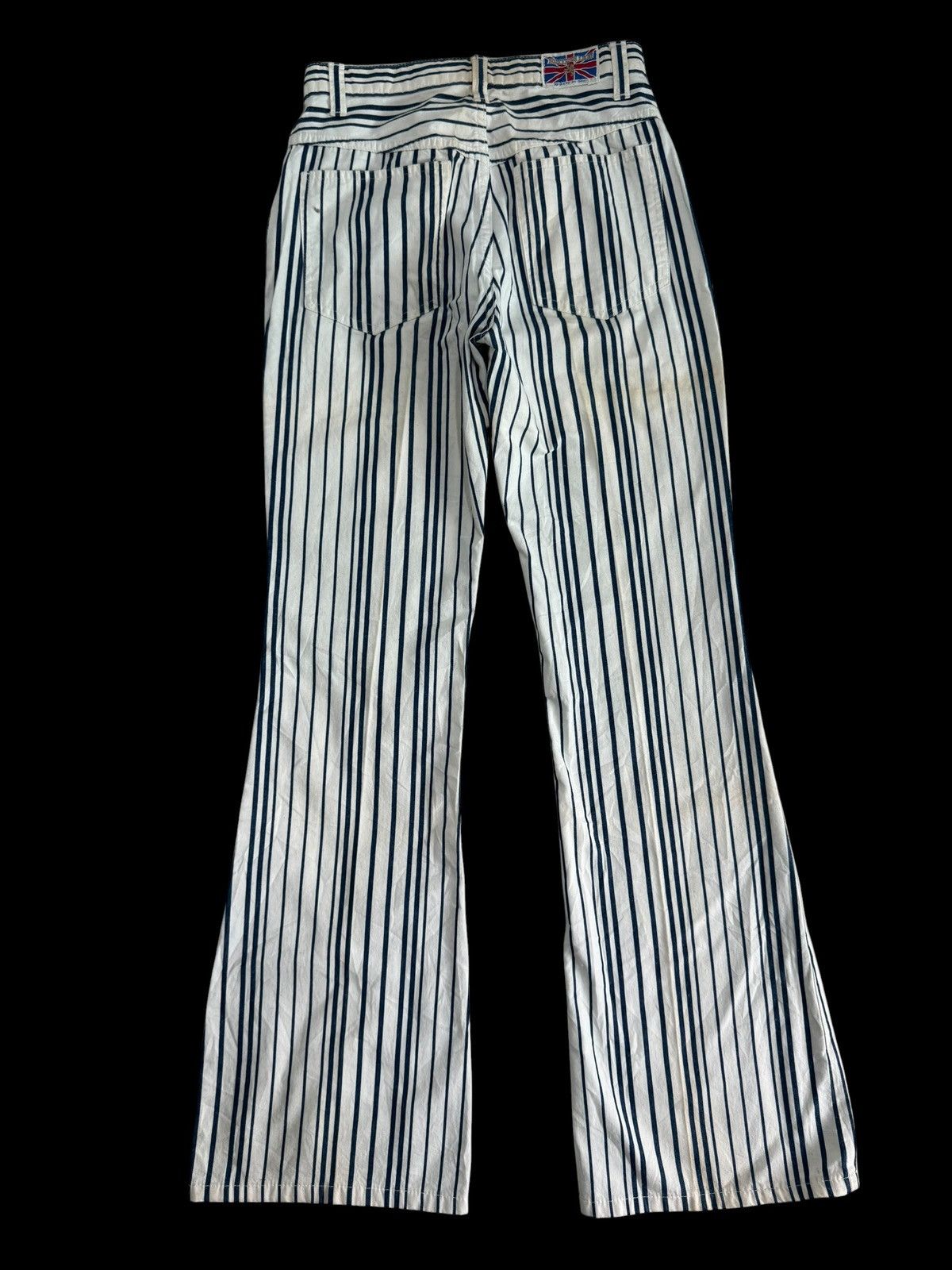 Japanese Brand British Lion Flare Pants Stripe Hippies Style Made in Japan Size US 27 - 4 Thumbnail