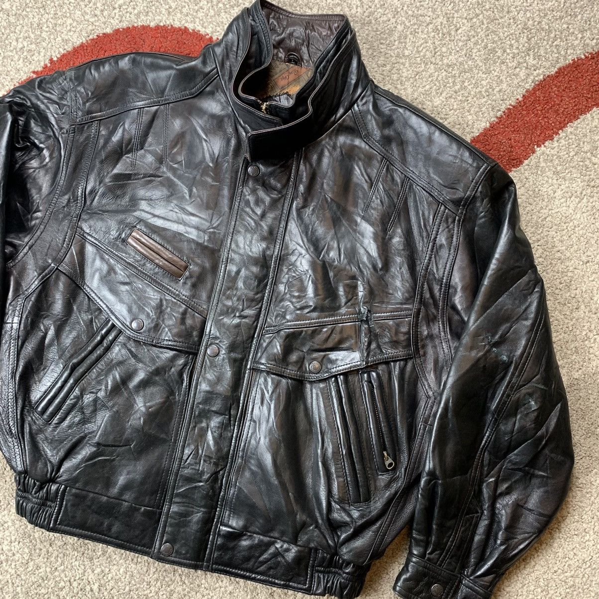 Genuine Leather Wind Armor Leather Jacket Size US L / EU 52-54 / 3 - 3 Thumbnail