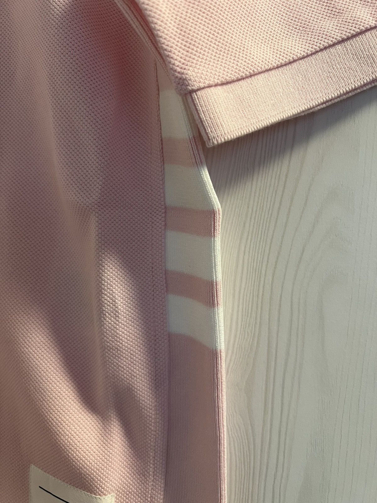 Thom Browne Short Sleeve Rib Cuff Polo W/ Engineered 4 Bar Size S / US 4 / IT 40 - 7 Thumbnail