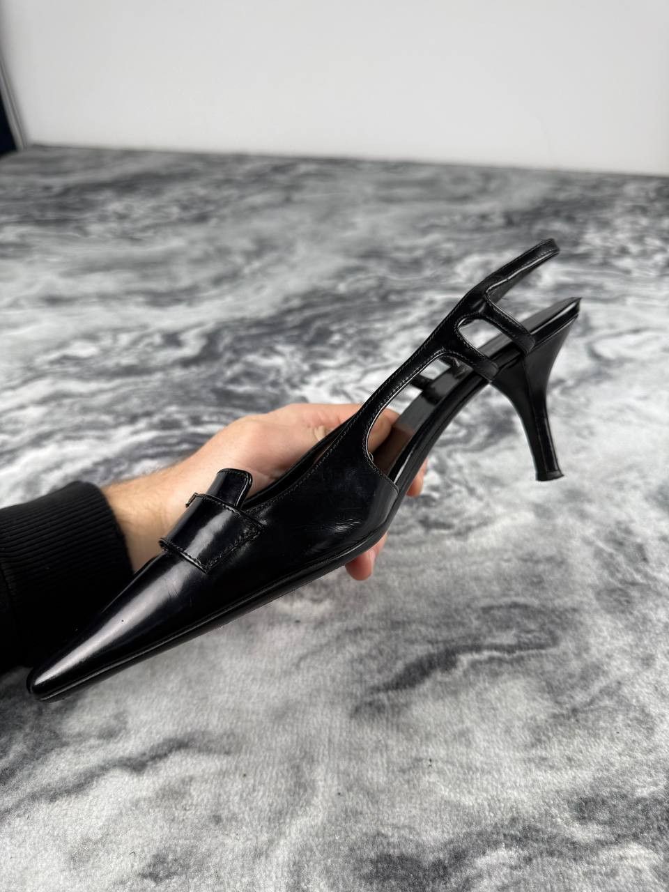 Prada PRADA Leather Slingback Pointed Pumps Size US 6.5 / IT 36.5 - 9 Thumbnail
