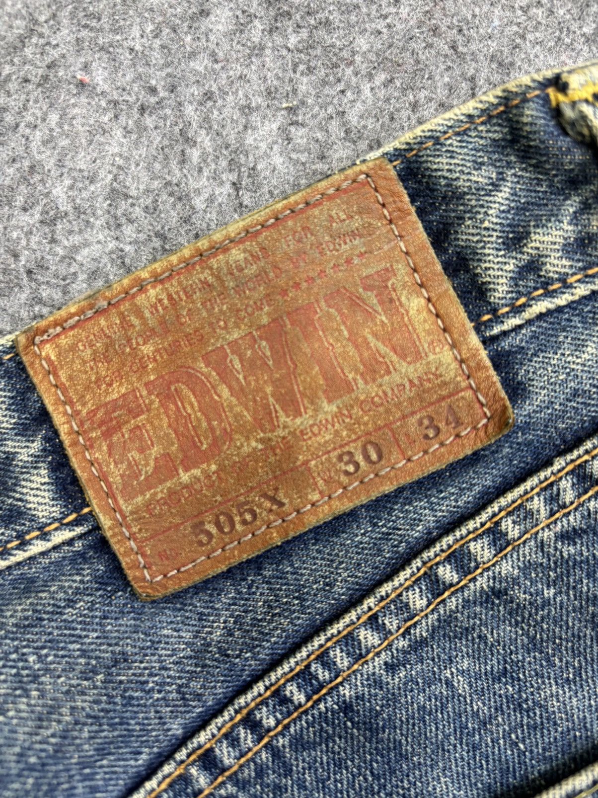 Edwin 💥Wide Selvedge💥Edwim 505x Selvedge Rusty Style Denim K17 Size US 31 - 11 Thumbnail