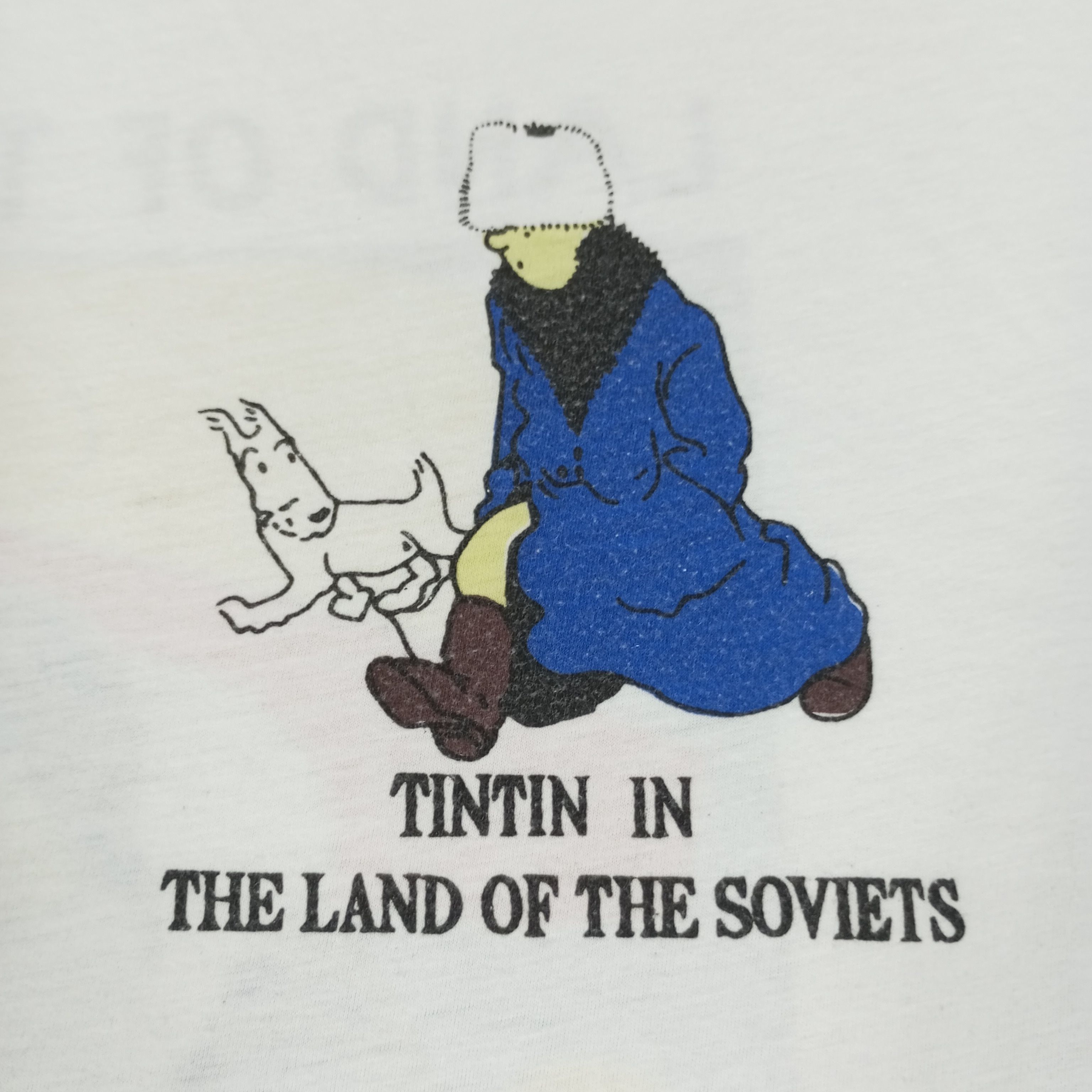 Vintage TINTIN In Land Of The Soviets Streetwear Cartoon Tshirt Size US L / EU 52-54 / 3 - 4 Thumbnail
