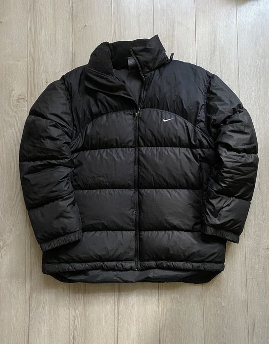 2000'S Nike padded hoodie/puffer jacket, men's size XL unclear black type Vintage Second Hand