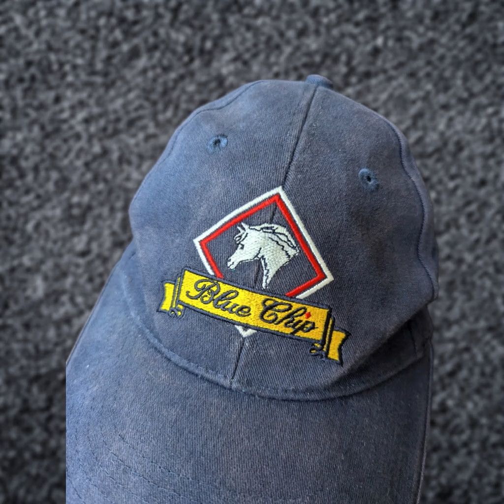 Vintage Blue Chip Feed Blue Baseball Cap Men One Size Blue Baseball Cap Size ONE SIZE - 1 Thumbnail