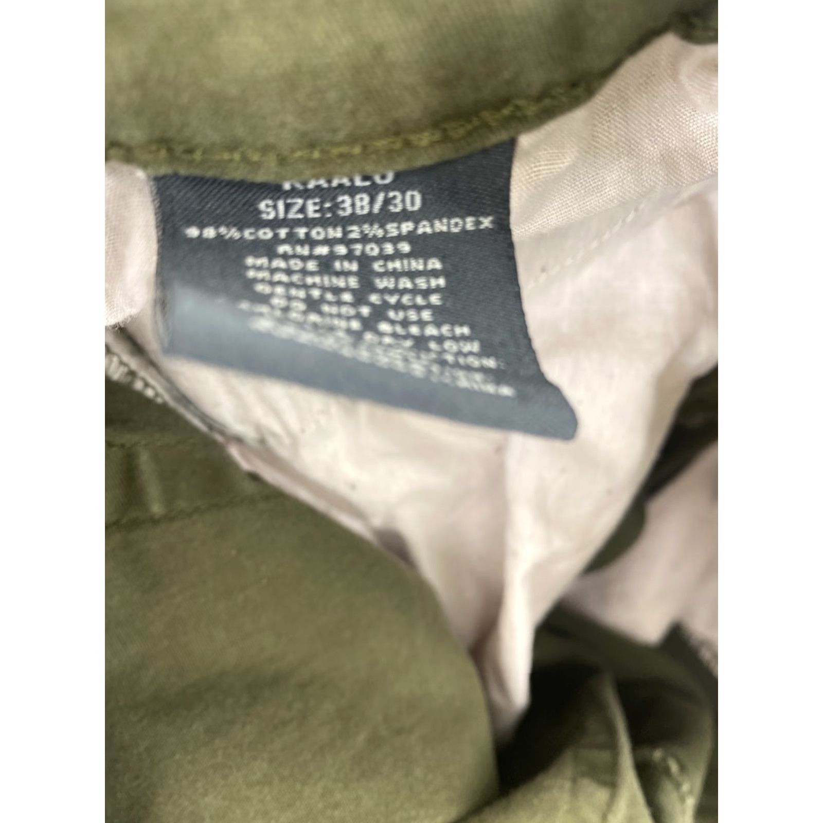 Vintage Kaalu Pants Men's 38×30 Cotton spandex Blend Olive Green Tapered Leg Size US 38 / EU 54 - 7 Thumbnail