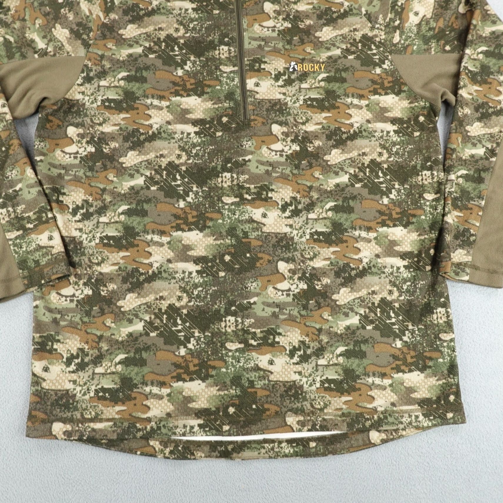 Vintage VINTAGE ROCKY Sweater Shirt Mens Large Brown Camo Fleece 1/2 Zip Outdoor Hunting 90s Mens Size US L / EU 52-54 / 3 - 5 Thumbnail