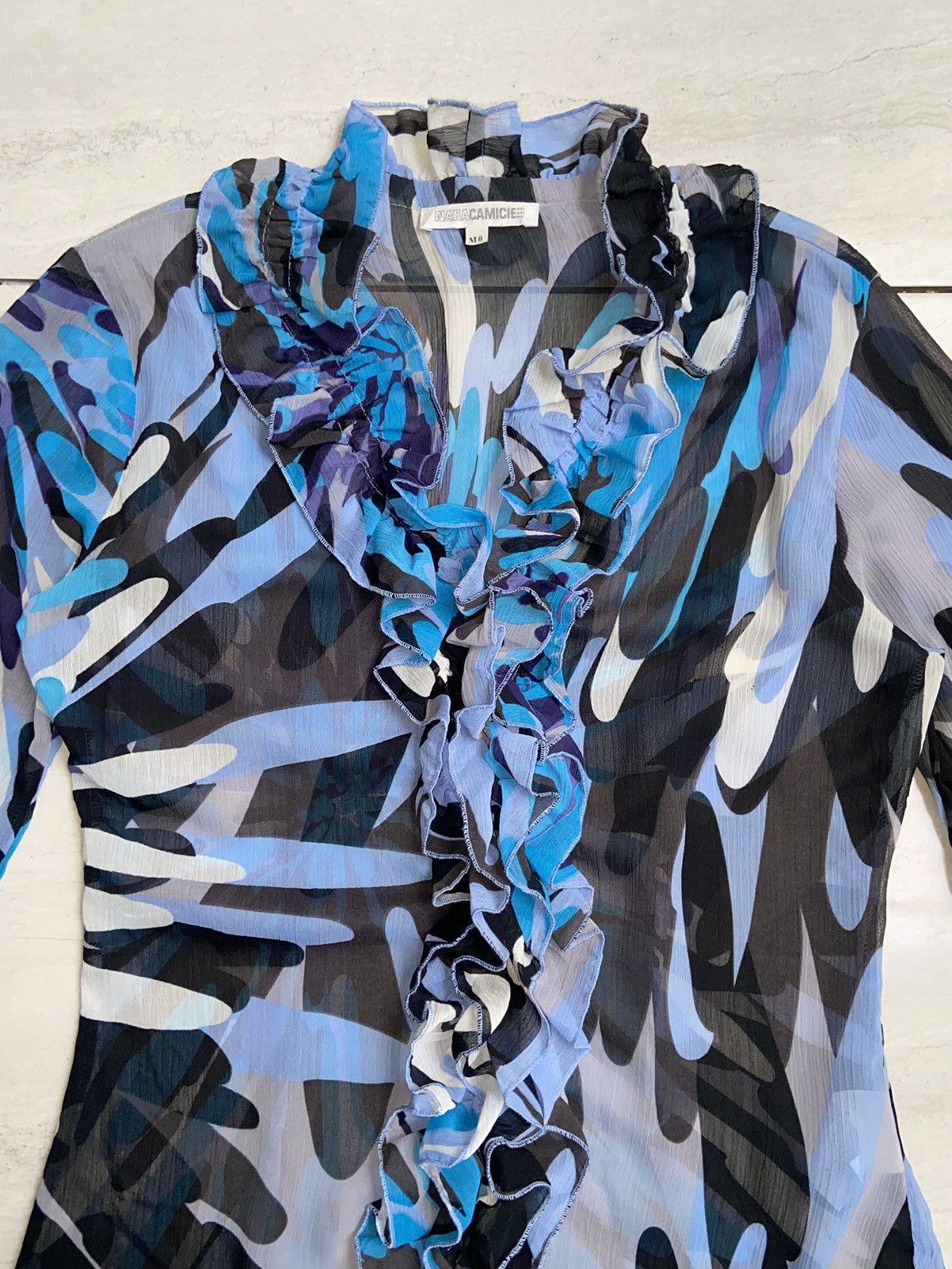 Designer × Japanese Brand NARA CAMICIE Patterned Blouse Size XS / US 0-2 / IT 36-38 - 4 Thumbnail