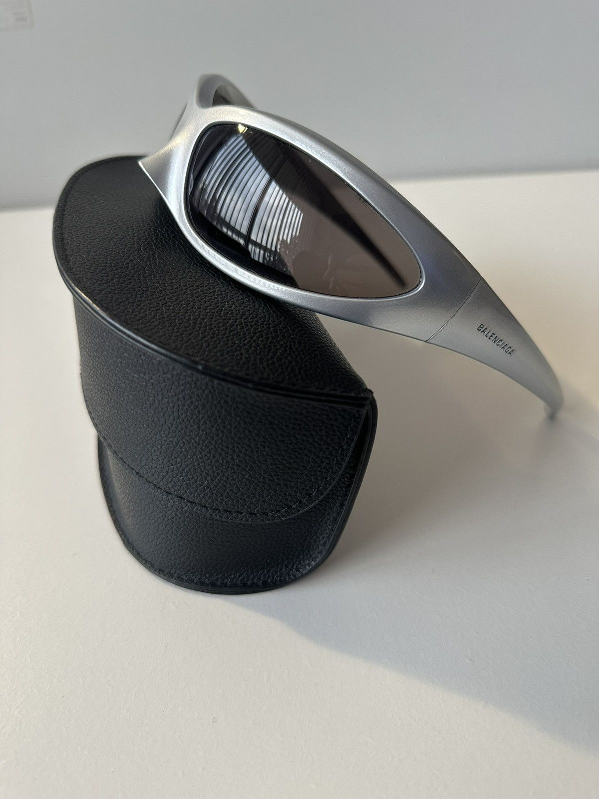 Balenciaga Balenciaga skin cat silver sunglasses Size ONE SIZE - 2 Thumbnail