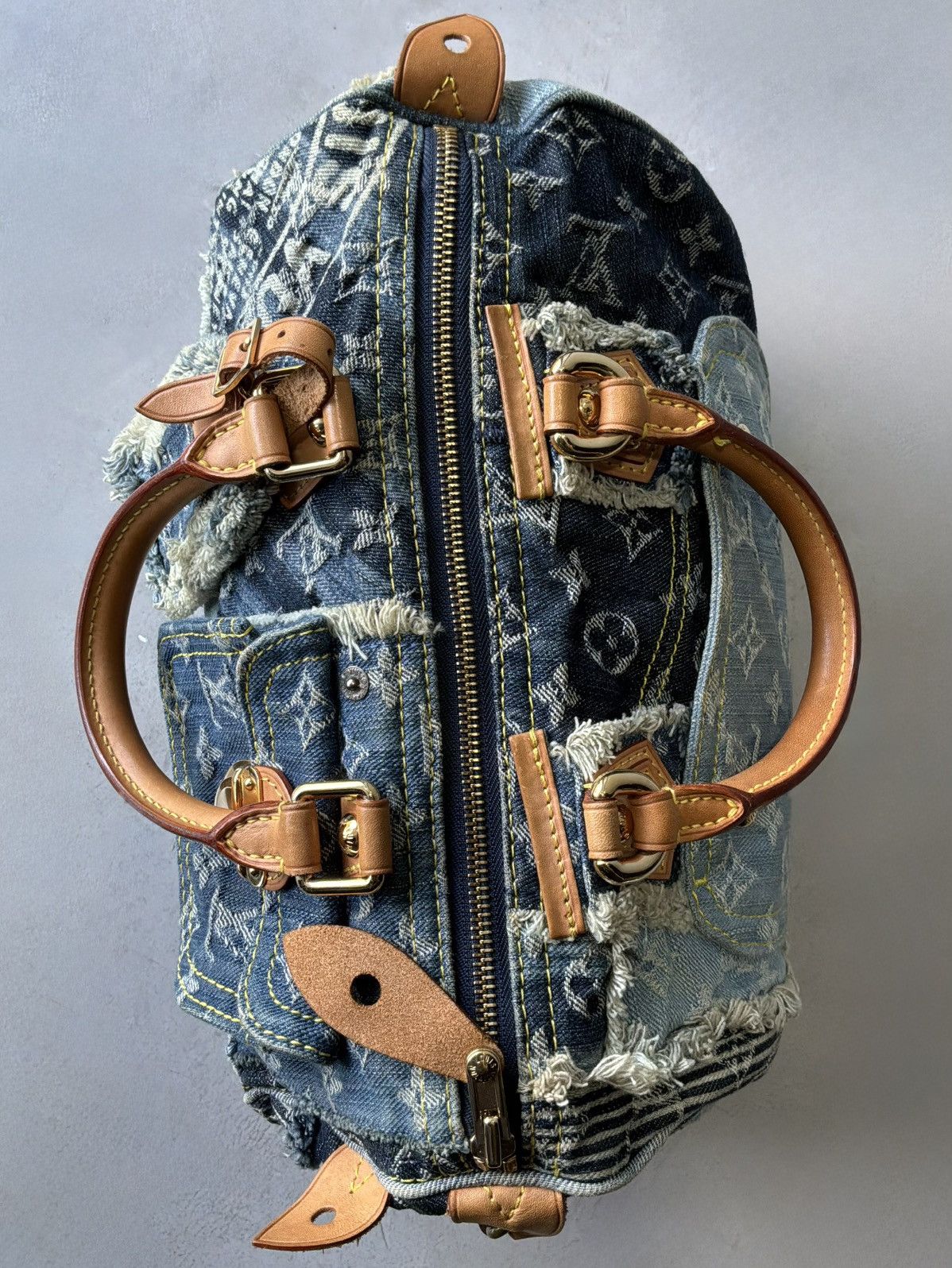 Louis Vuitton 2007 Louis Vuitton - Denim Patchwork Speedy 30 Size ONE SIZE - 4 Thumbnail