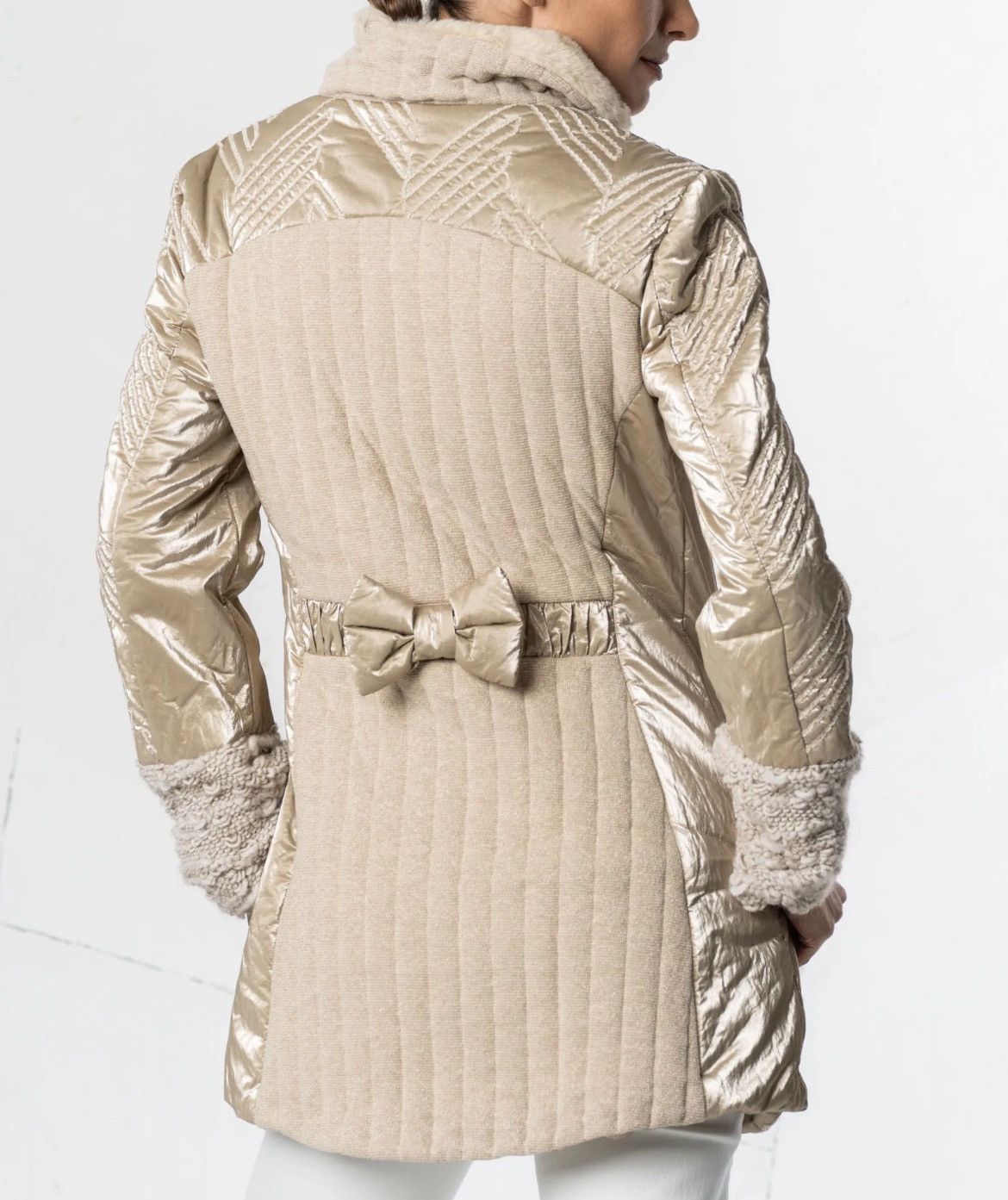 Elisa Cavaletti Elisa Cavaletti Beige Quilted Jacket Size L / US 10 / IT 46 - 5 Thumbnail