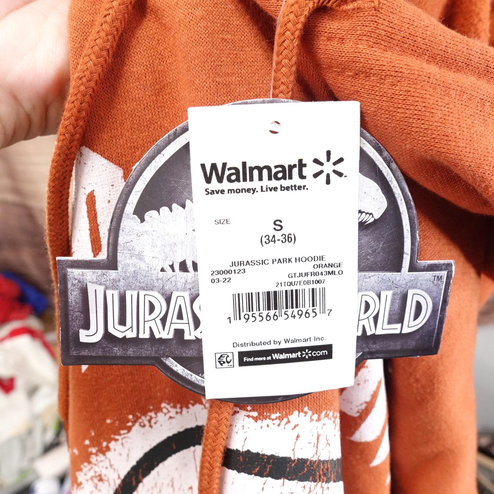 Vintage JURASSIC PARK LOGO MOVIE PROMO PULLOVER HOODIE SIZE SMALL ORANGE MENS Size US S / EU 44-46 / 1 - 6 Thumbnail