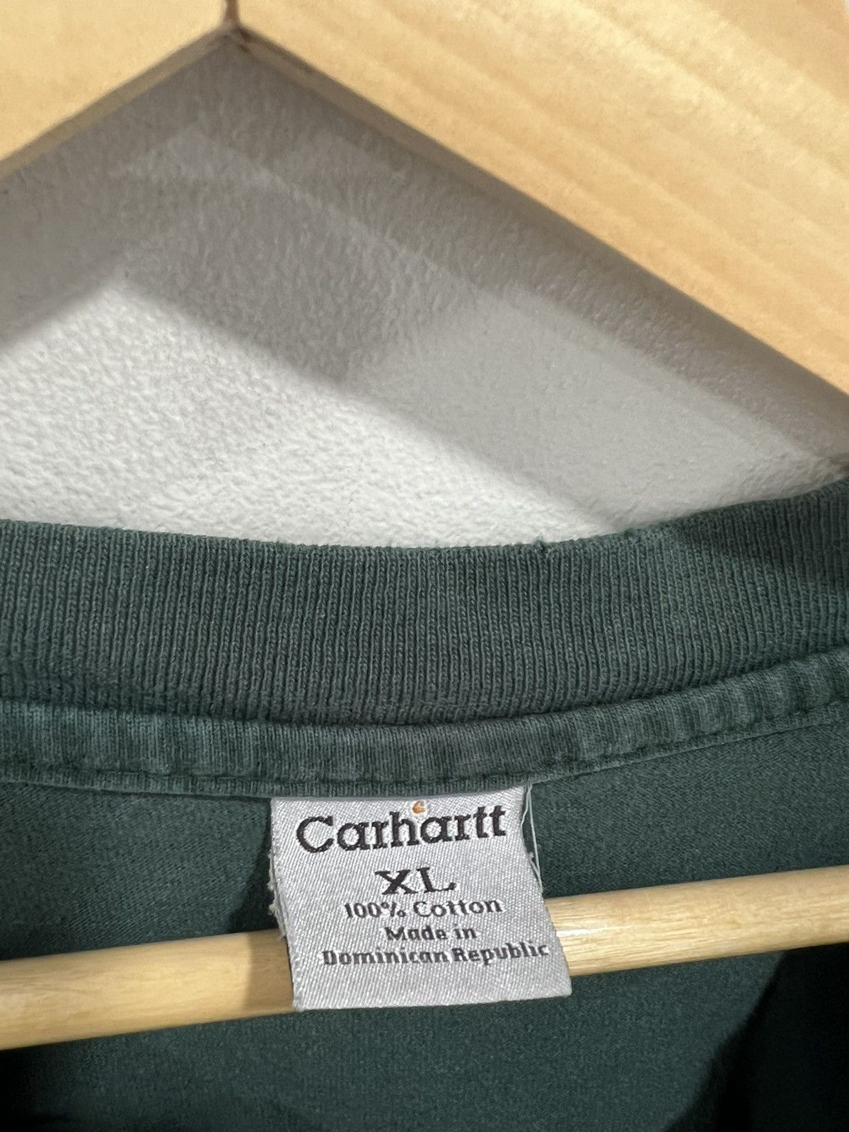 Carhartt Vintage Carhartt Henley Shirt forest green faded Size US XL / EU 56 / 4 - 3 Thumbnail