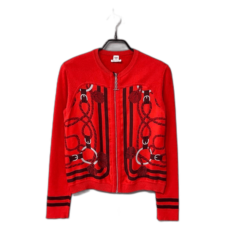 Hermes Red Silk Cashmere Cardigan by HERMES Size XS / US 0-2 / IT 36-38 - 1 Thumbnail