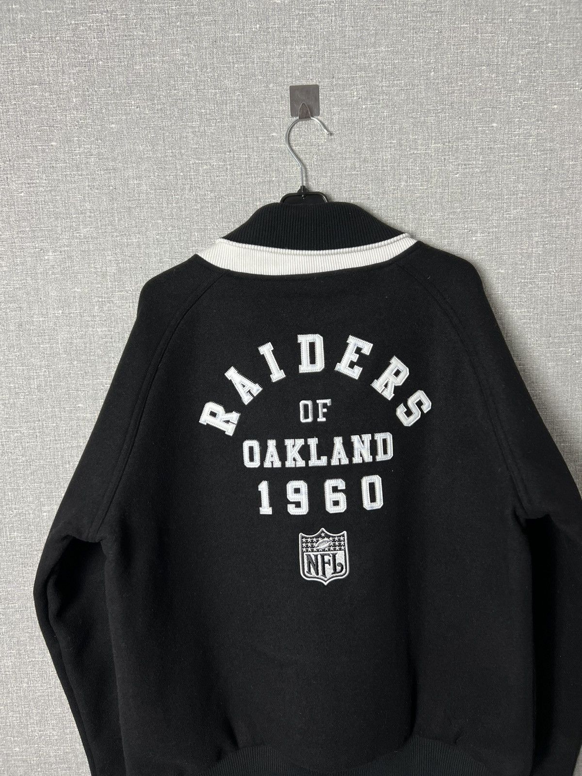 NFL OAKLAND RAIDERS Wool Blend Bomber Jacket Big Logo Size XL Size US XL / EU 56 / 4 - 2 Thumbnail