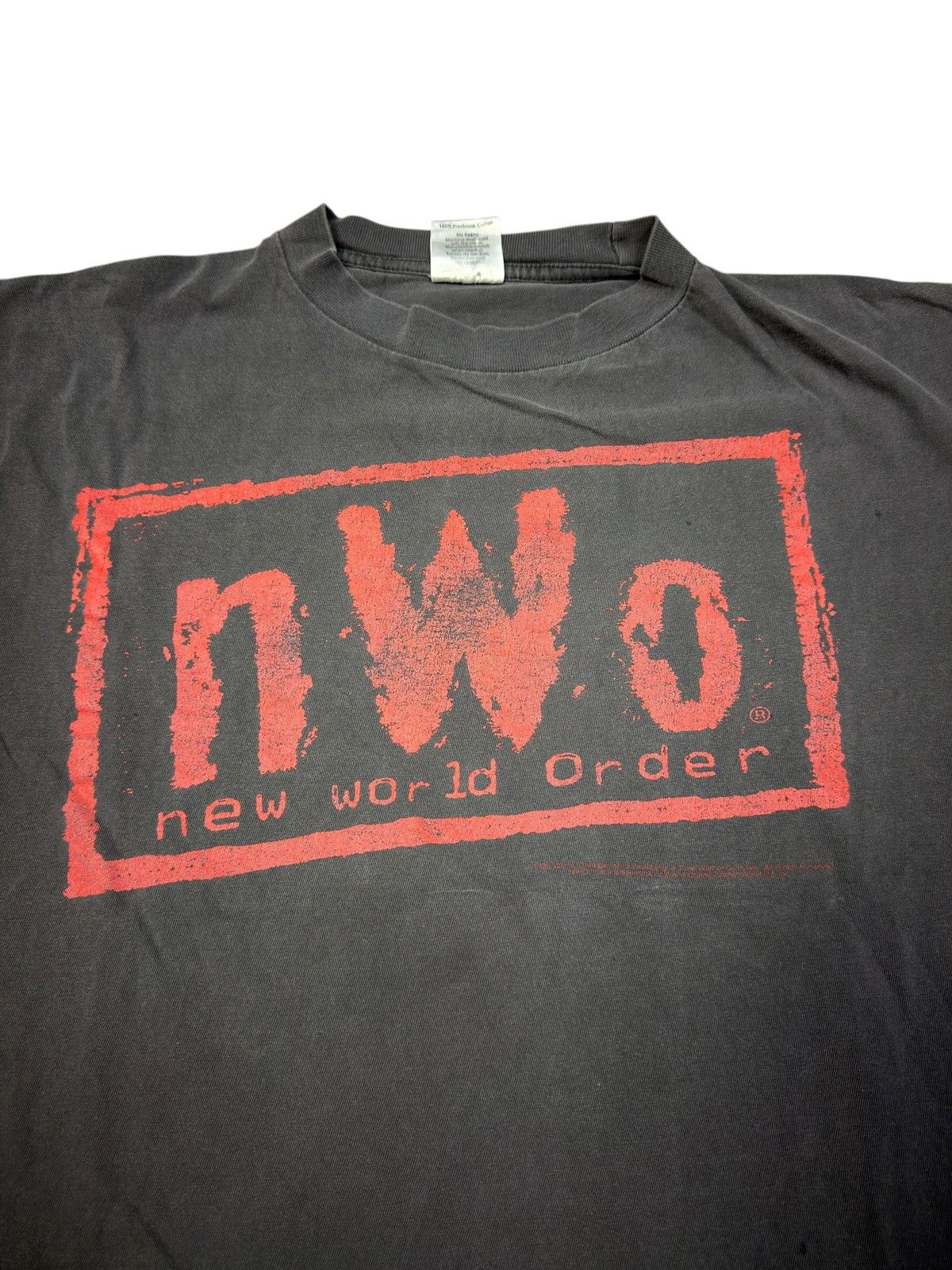 WCW/nWo *RARE* 1990s 90s NWO NEW WORLD ORDER BOXY DISTRESSED FADED Size US L / EU 52-54 / 3 - 2 Thumbnail
