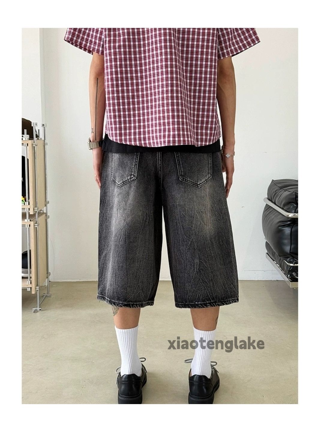 Vintage Unisex utility loose baggy skate hiphop flared shorts Size US 34 / EU 50 - 2 Thumbnail