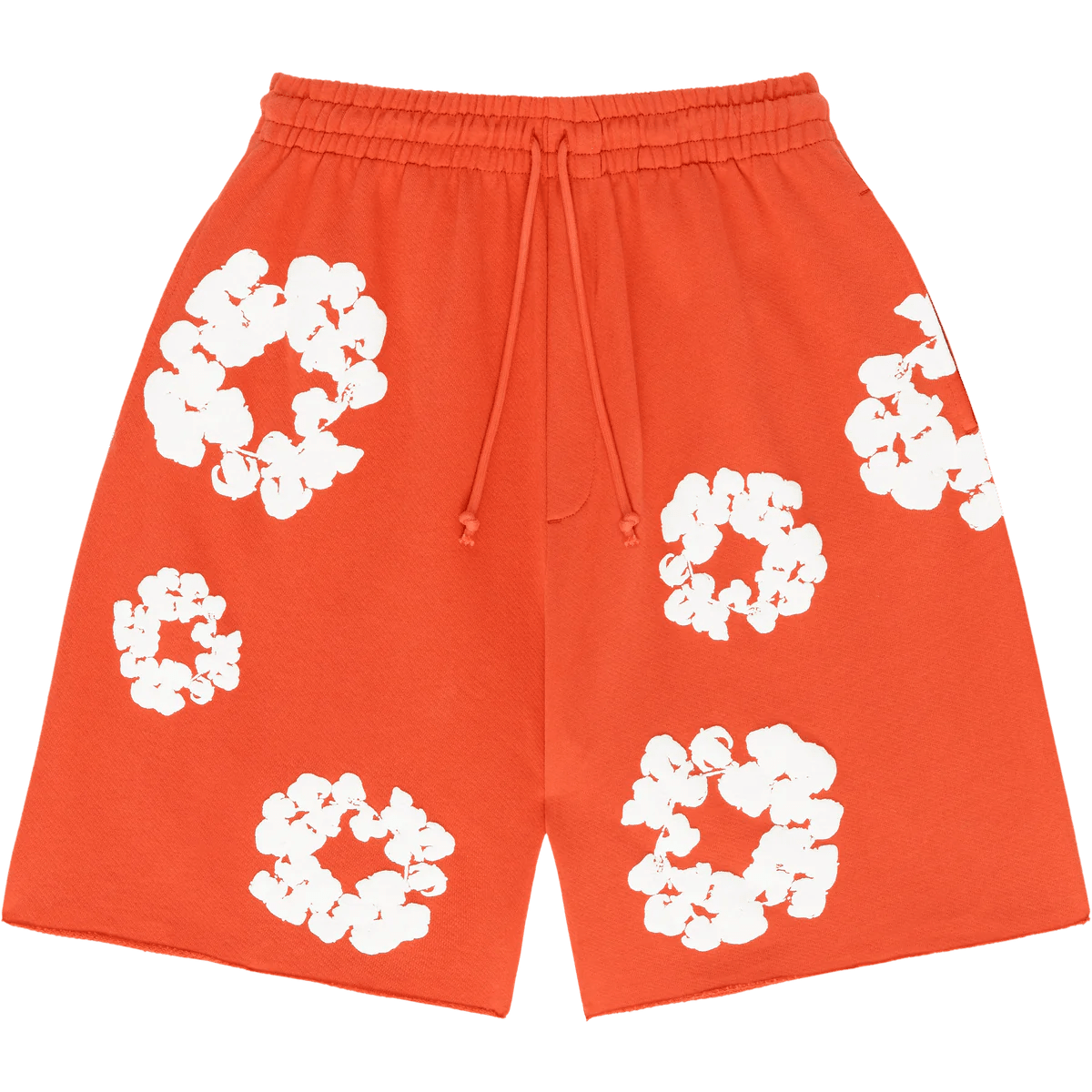 Image of Denim Tears The Cotton Wreath Sweat Shorts Orange (Xxl), Men's (Size 38)