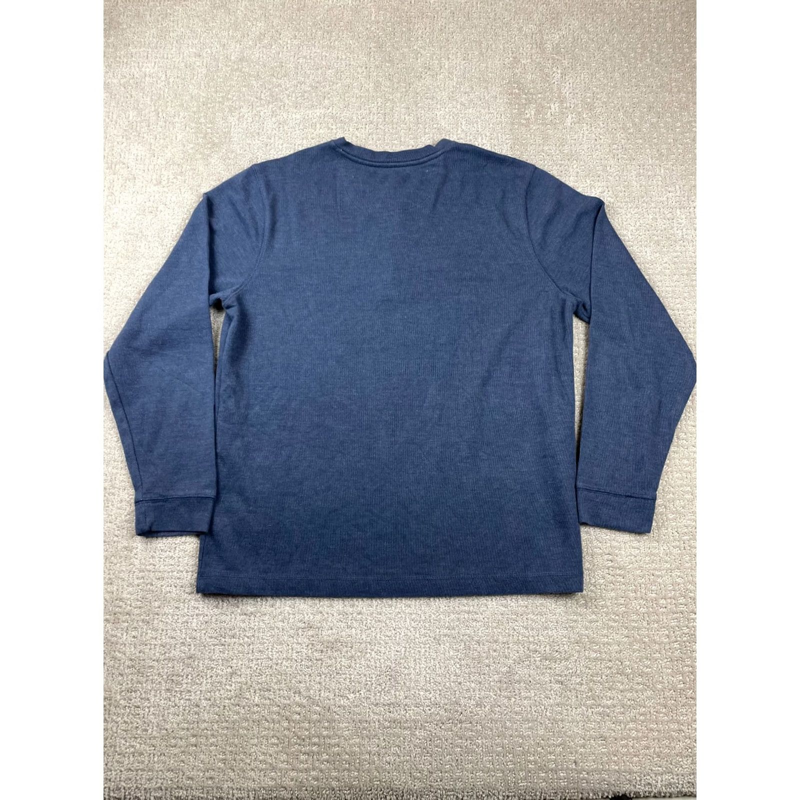 Eddie Bauer Eddie Bauer Sweater Mens Large Blue Henley 1/4 Button Pullover Knit Cotton Hike Size US L / EU 52-54 / 3 - 5 Thumbnail