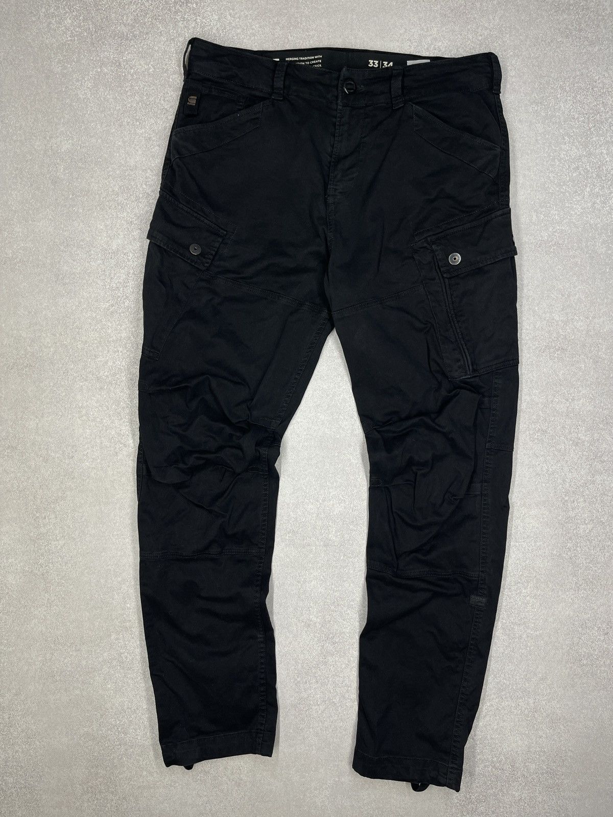 G-Star G Star Raw Roxic Cargo Pants Black Multipocket Y2K Size US 33 - 2 Thumbnail