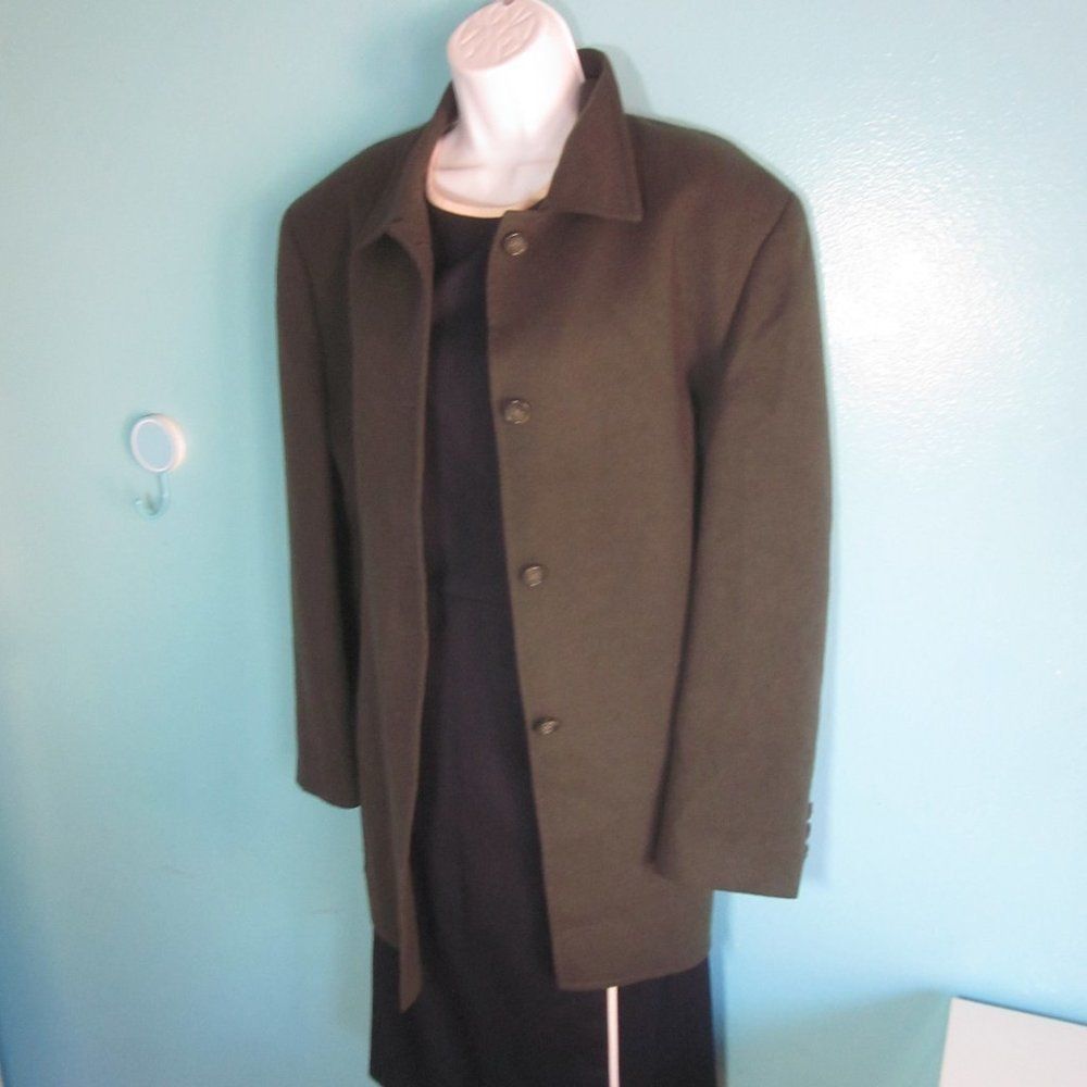 Nordstrom Nordstrom Olive Green Camelhair Coat - sfi Femme - Size 14 Size XL / US 12-14 / IT 48-50 - 4 Thumbnail