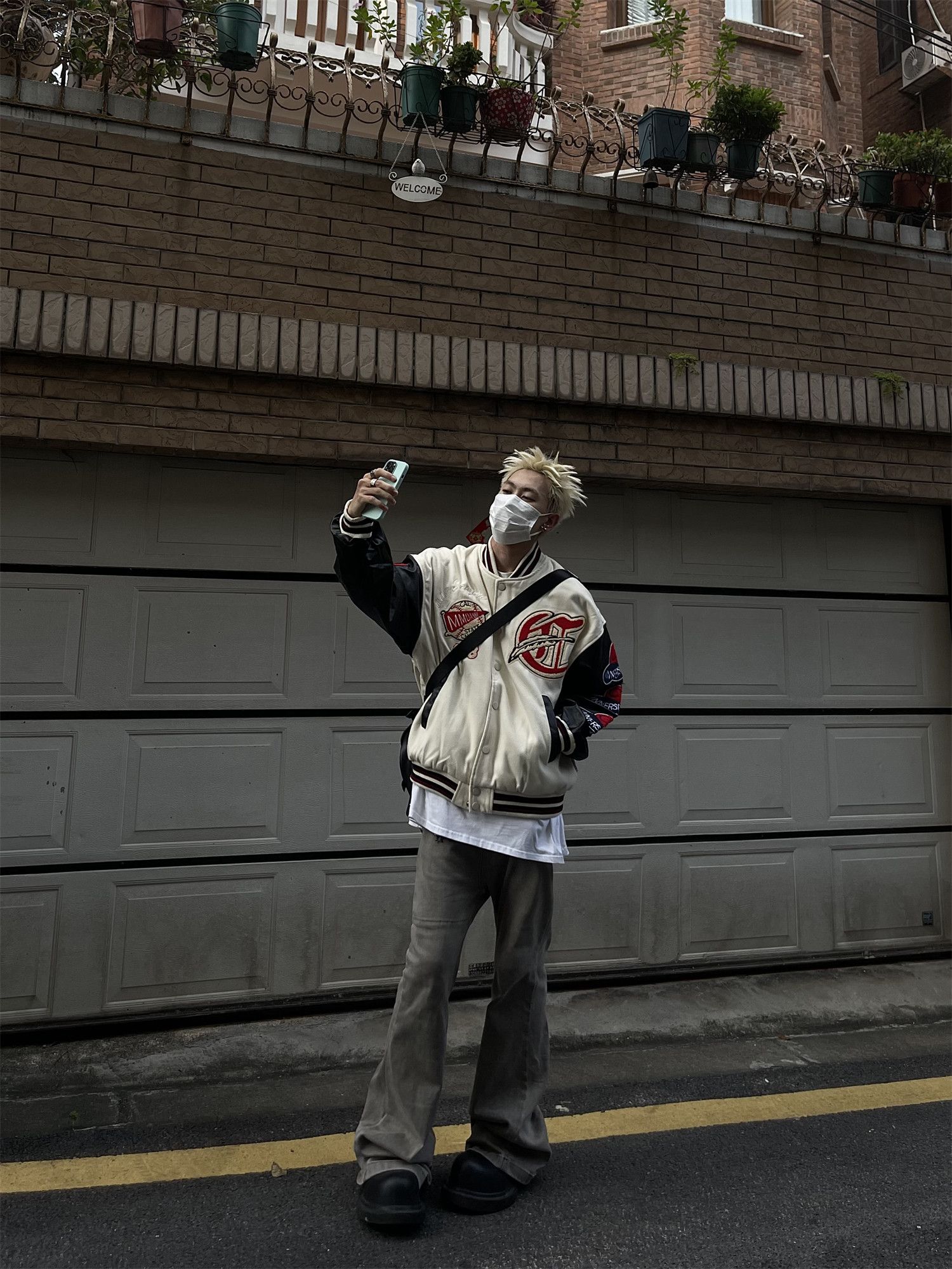 Designer × Japanese Brand Vintage Flocked Varsity Jacket Size US L / EU 52-54 / 3 - 3 Thumbnail