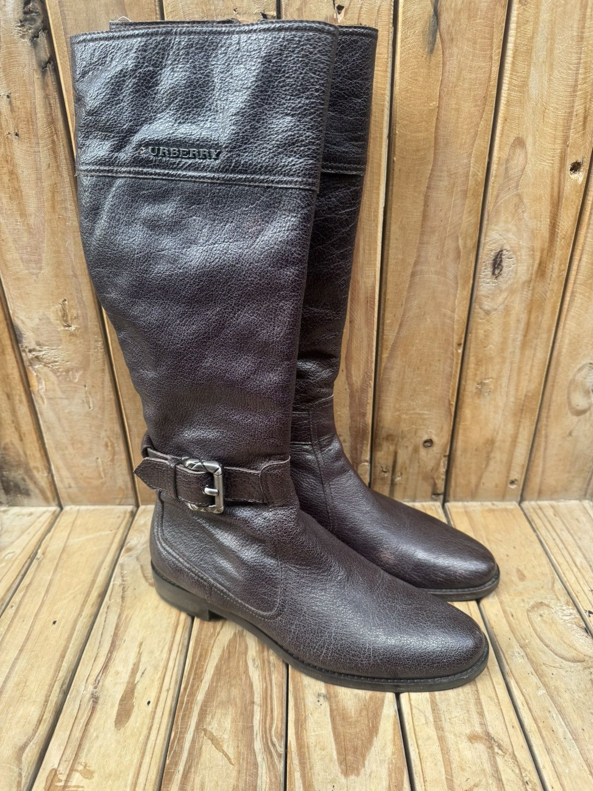 Burberry Burberry women’s brown leather pull on boots sz EUR 38 Size US 8 / IT 38 - 2 Thumbnail