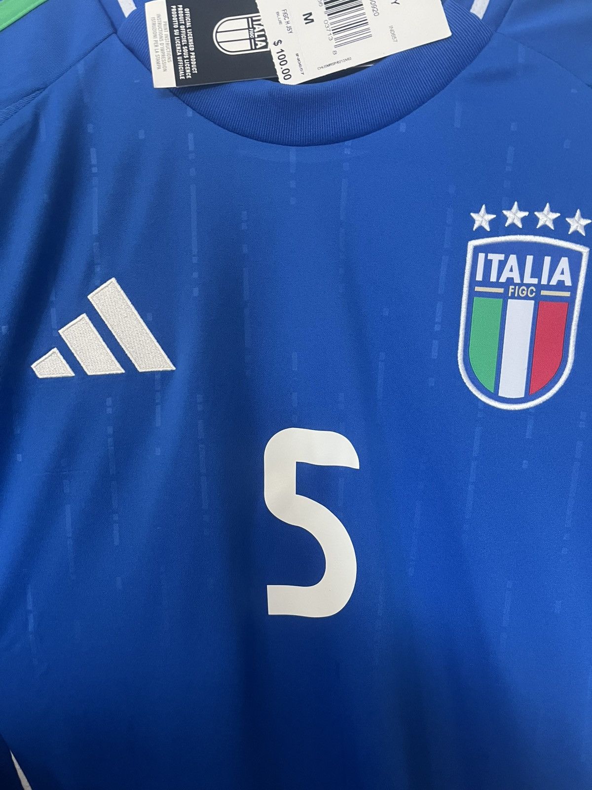 Adidas Adidas Italy Euro 2024 Home Soccer Jersey Blue Calafiori 5 Size US M / EU 48-50 / 2 - 4 Thumbnail