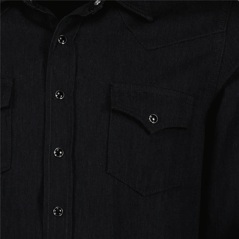 Saint Laurent Paris o1s1wg111124 Western Shirt in Rinse Denim in Black Size US XS / EU 42 / 0 - 4 Thumbnail