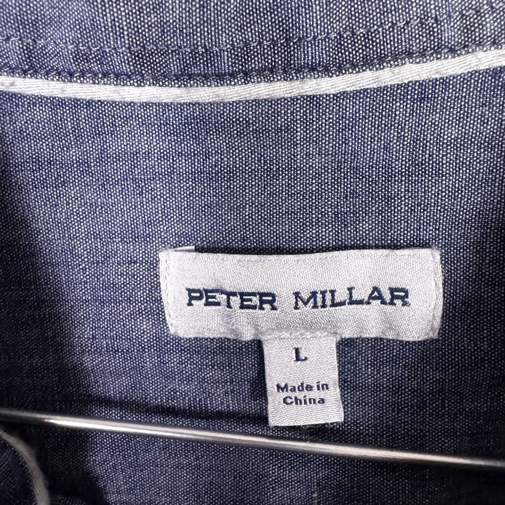 Peter Millar Peter Millar Shirt Mens L Blue Denim Chambray Button Up Crown Crafted Size US L / EU 52-54 / 3 - 5 Thumbnail