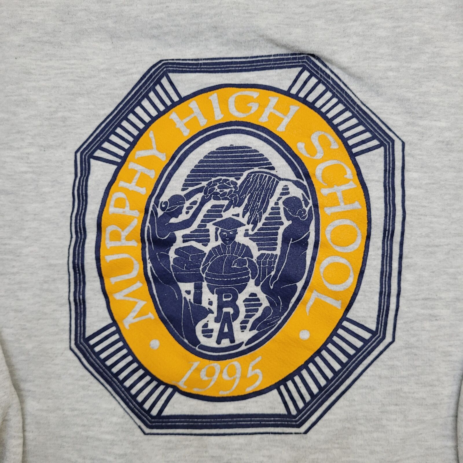 Russell Athletic Vintage 80s Murphy High-School Sweatshirt Large 22x25 Gray Size US L / EU 52-54 / 3 - 10 Thumbnail