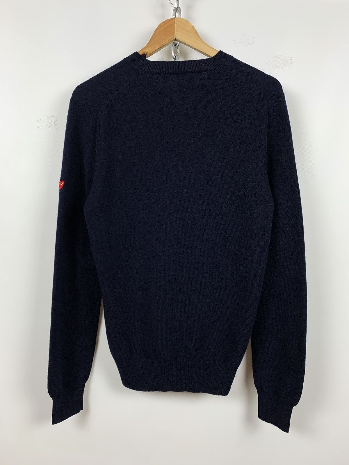 Comme des Garcons Comme des Garçons Play V-Neck Wool Sweater Size US M / EU 48-50 / 2 - 2 Thumbnail