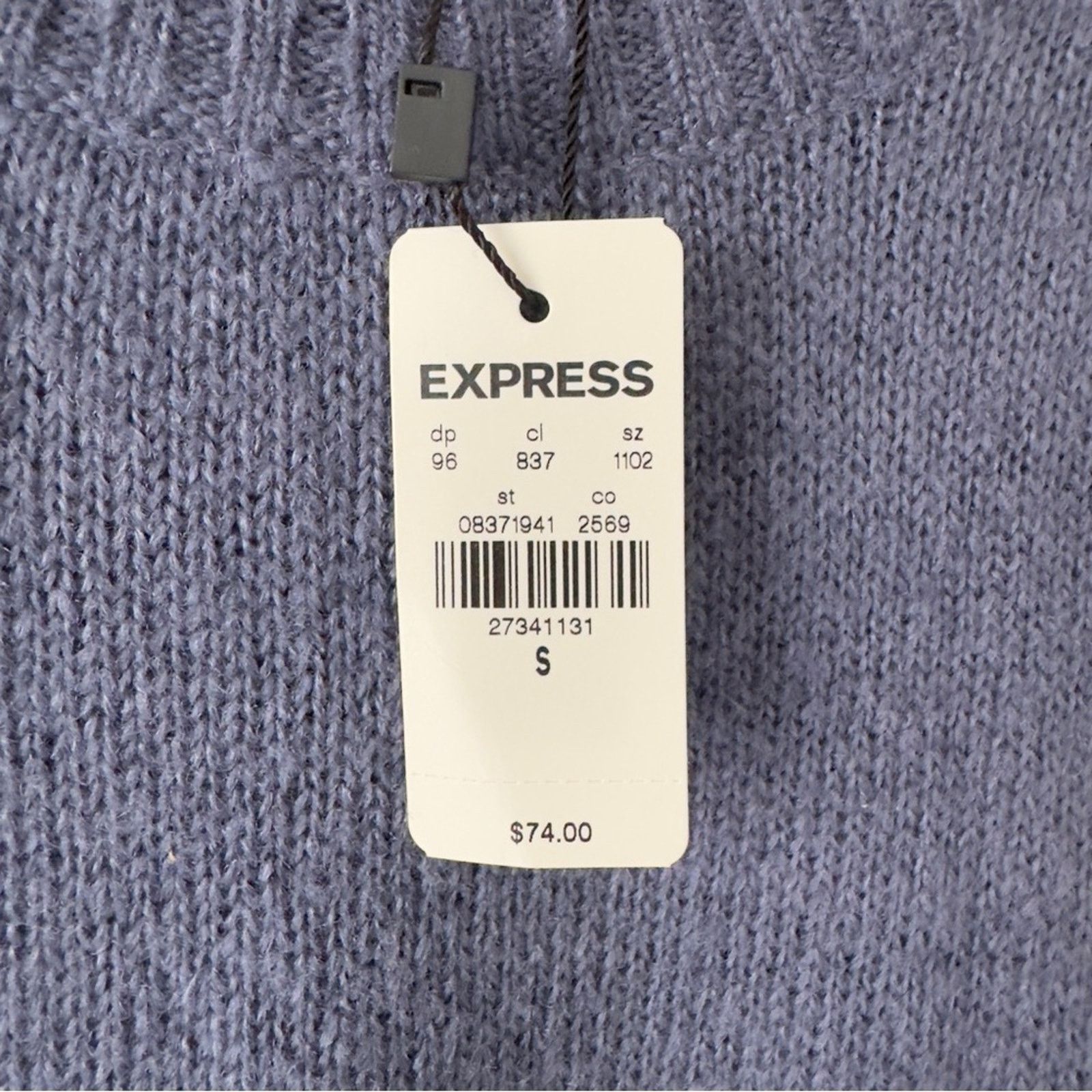 Express Express Cozy Blue Sweater Long Sleeve Cuffs Crew Neck Solid Size S / US 4 / IT 40 - 7 Thumbnail