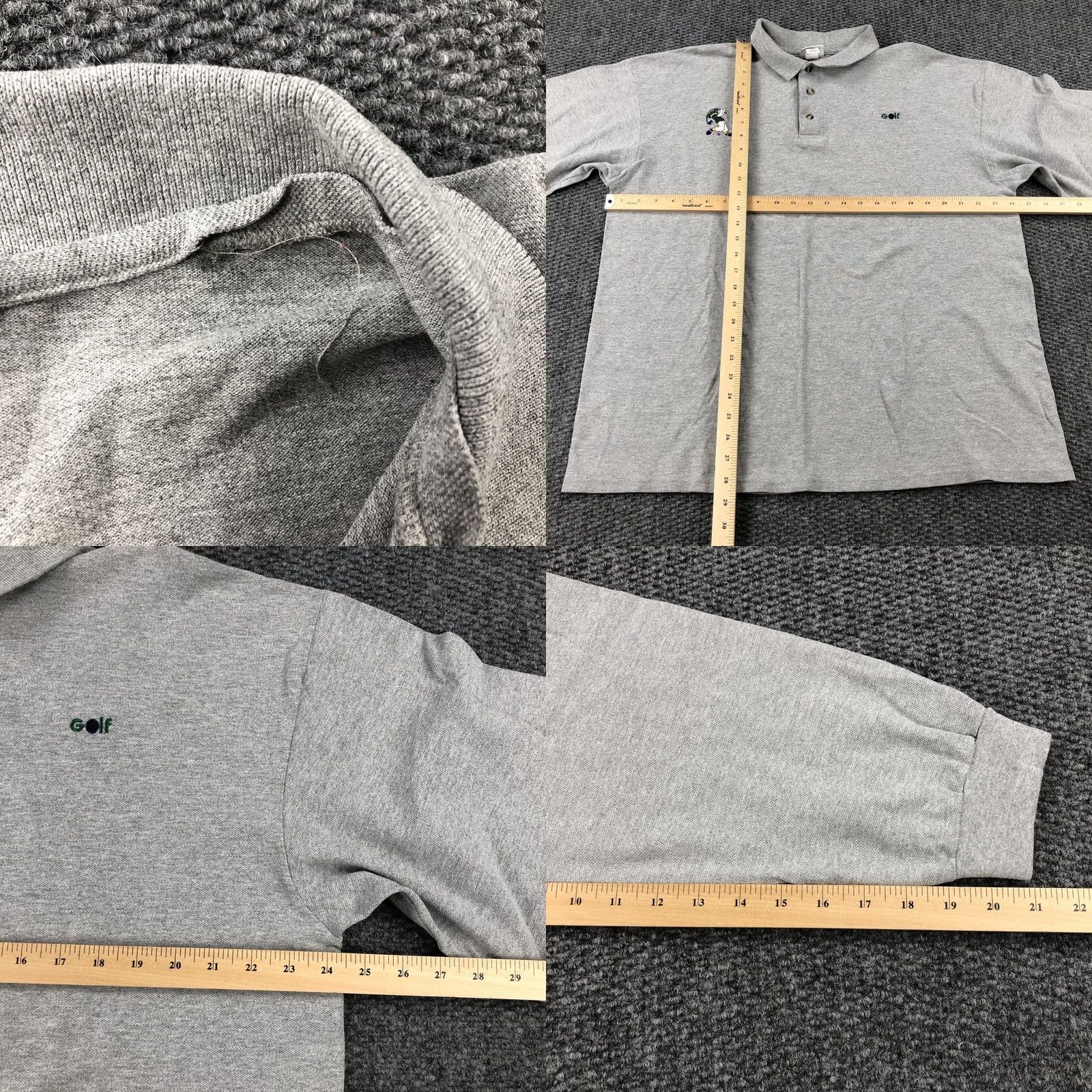 Vintage VINTAGE Cotton Deluxe Embroidered Golf Long Sleeve Collared Polo XL Gray Shirt Mens Size US XL / EU 56 / 4 - 8 Thumbnail