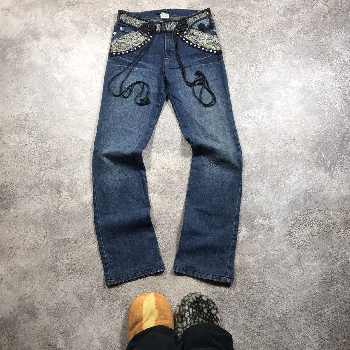 Vintage Vintage Y2K Baggy Flared Distressed Jeans Skate Grunge 28 Size 28" / US 6 / IT 42 - 2 Thumbnail