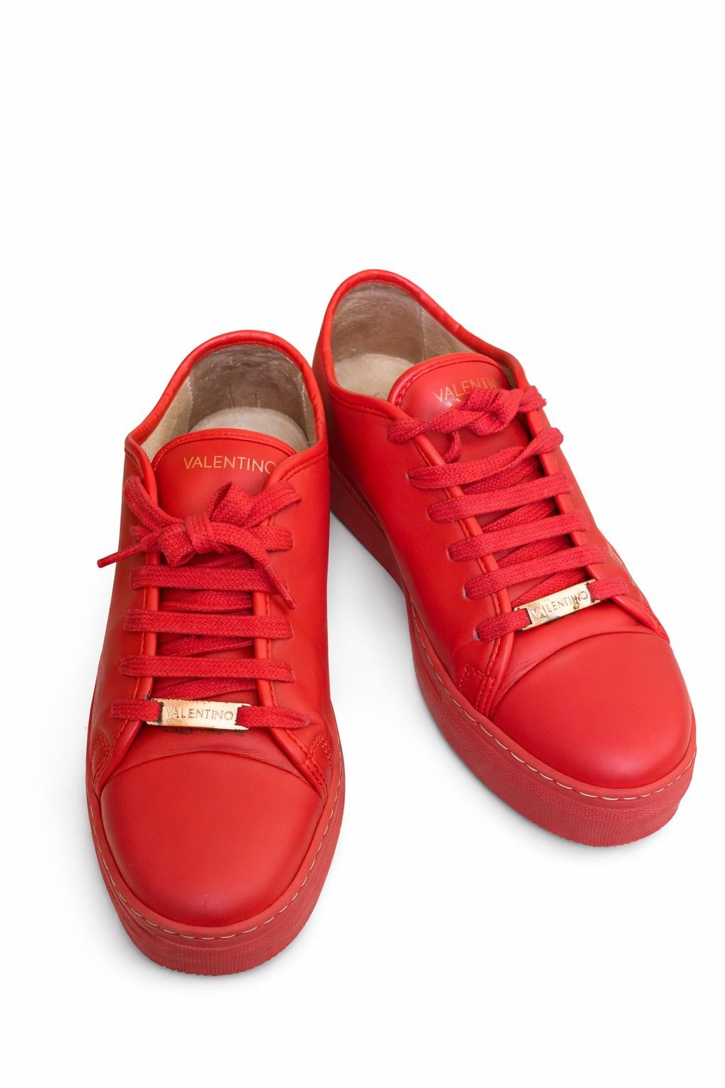 Valentino Valentino Garavani Red Leather Logo Sneakers – Size 8.5 – Size US 8.5 / IT 38.5 - 3 Thumbnail