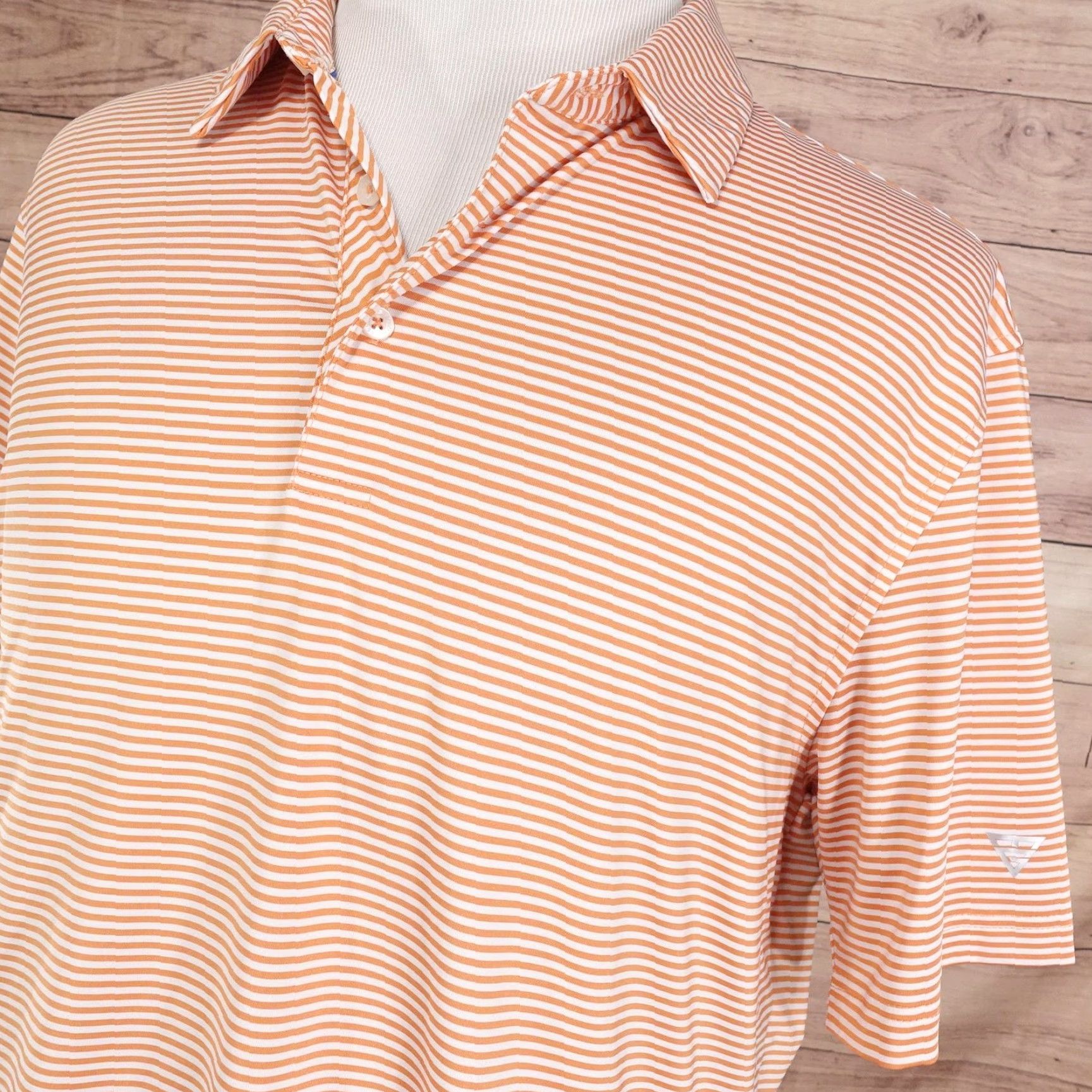 Vintage Maelreg Polo Shirt Mens XL Orange White Stripe Performance Golf Casual Shirt Size US XL / EU 56 / 4 - 2 Thumbnail
