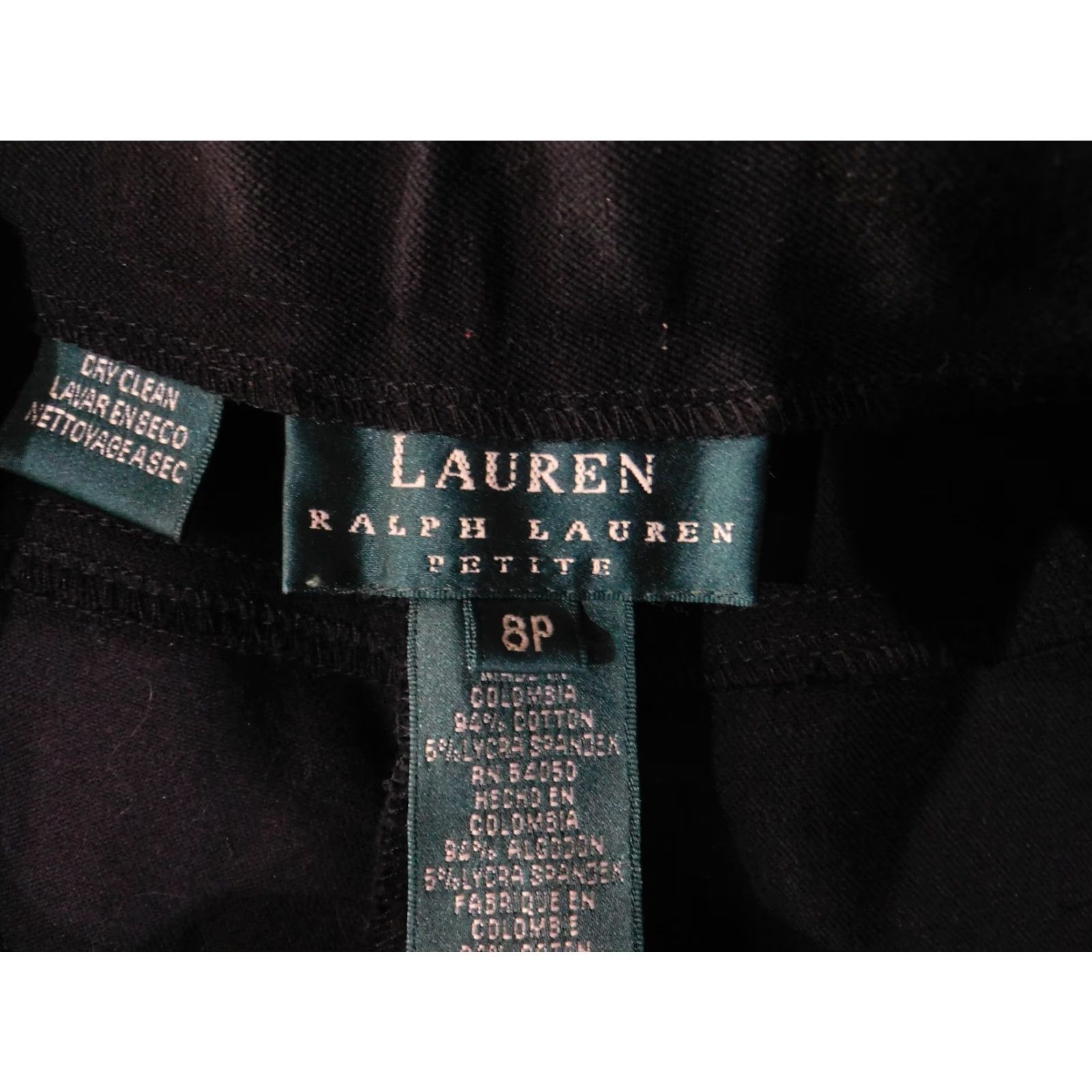 Ralph Lauren Lauren Ralph Lauren Dress Pants Womens 8P Black Straight Leg Work Career Trouser - Cotton Lyocell Flat Front Zip Casual Formal Dressy Men's? Size 30" / US 8 / IT 44 - 4 Thumbnail