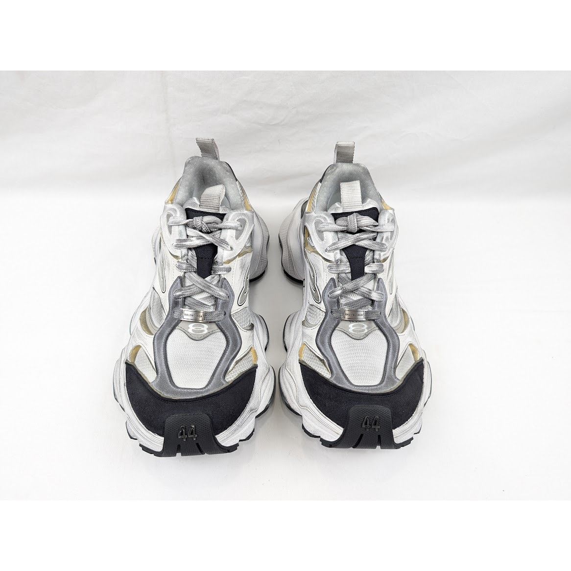 Balenciaga o1rshd1 Q:2 / Suede Mesh Cargo Sneakers in White/Grey Size US 11 / EU 44 - 15 Thumbnail