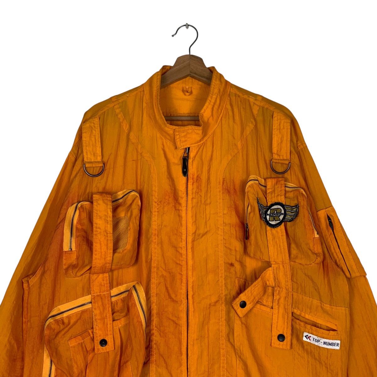 Japanese Brand Vintage POLE PCSMON Orange Parachute Nylon Jacket #1307-C59 Size US XL / EU 56 / 4 - 2 Thumbnail
