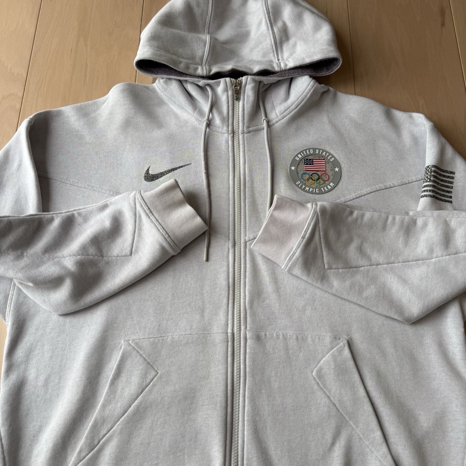 Nike Nike Olympic Team USA Terry Windrunner Hoodie XL Gray Size US XL / EU 56 / 4 - 4 Thumbnail