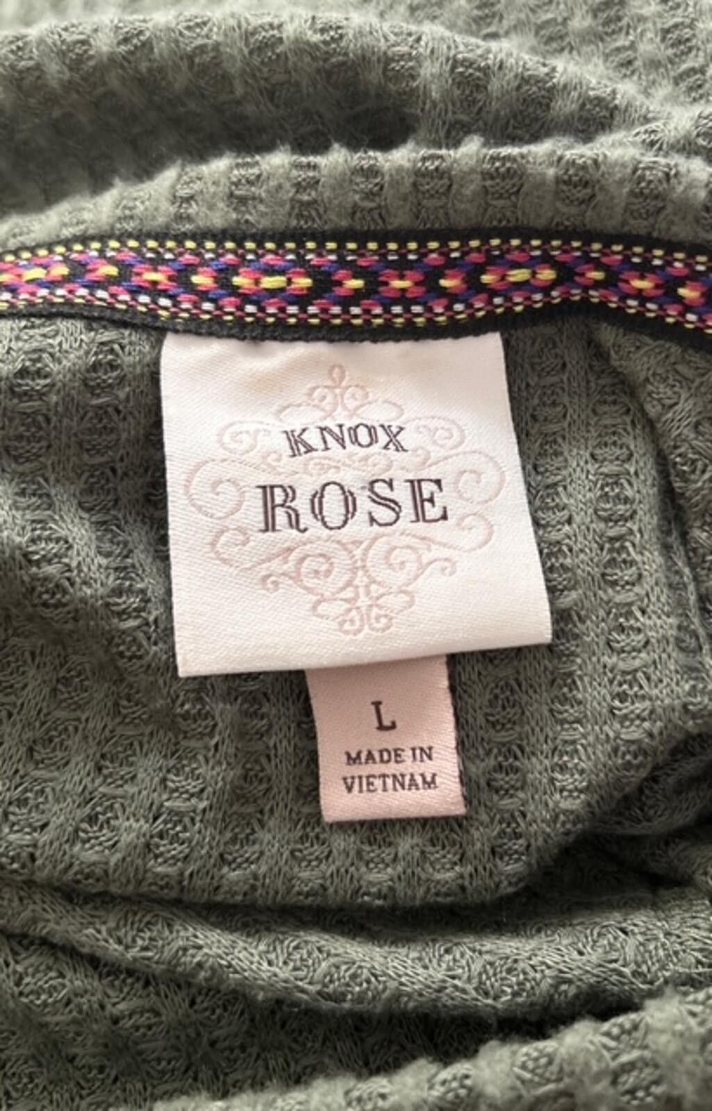 Other Knox Rose Long Sleeve Thermal Top with Patterned Sleeves, L Size L / US 10 / IT 46 - 3 Thumbnail