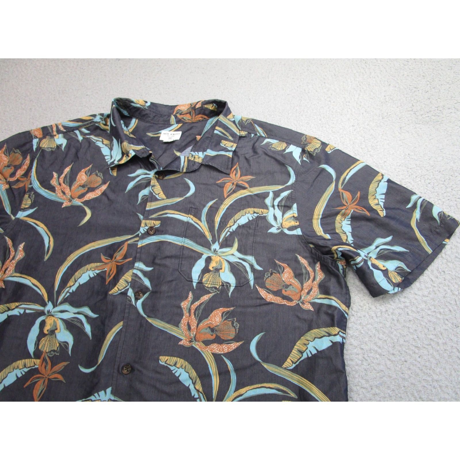 ALOHAS Jack O’Neill Shirt Mens 2XL Black Hawaiian Aloha Floral Button Front Relaxed Size US XXL / EU 58 / 5 - 2 Thumbnail