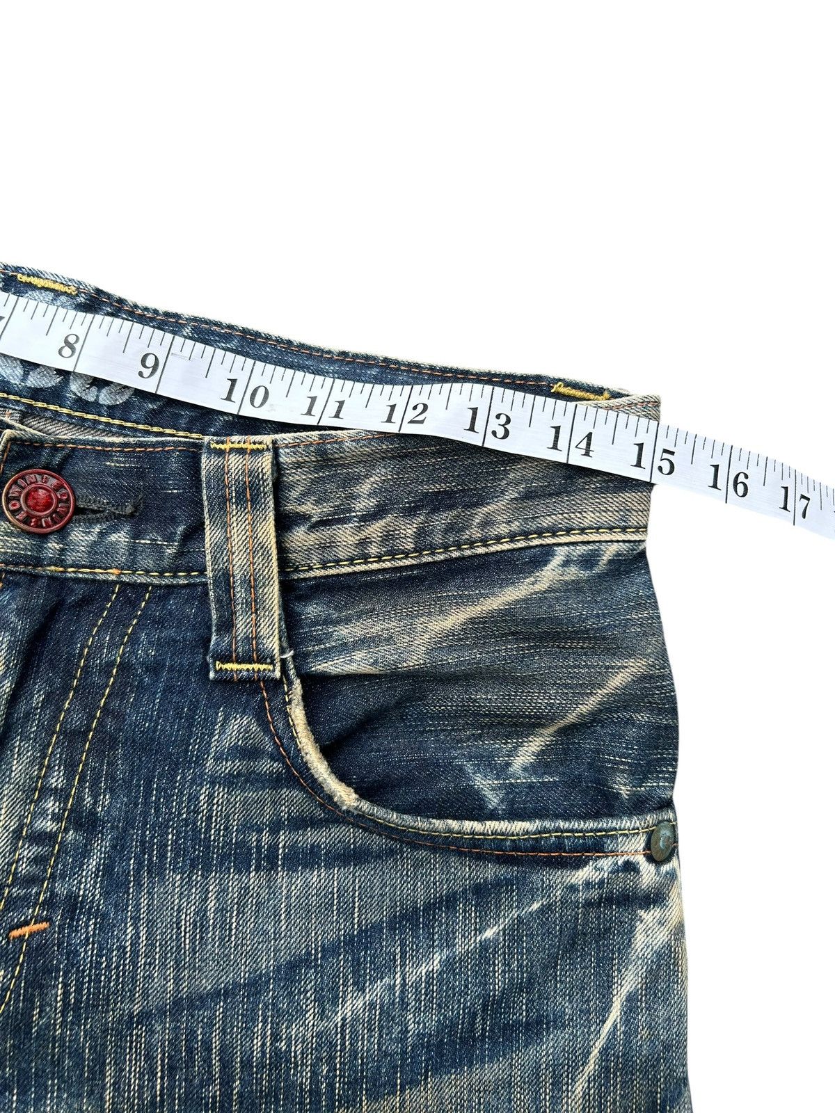 Kapital Vintage Flare Edwin Blue Trip 503 Rusty Denim Jeans Size US 30 / EU 46 - 13 Thumbnail