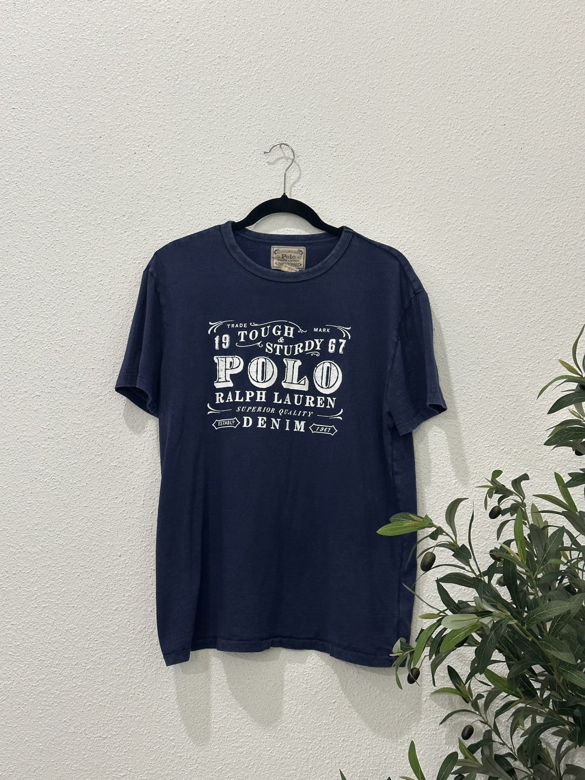 Polo Ralph Lauren Polo Ralph Lauren Men's Navy 1967 "Tough and Sturdy" Tee M Size US M / EU 48-50 / 2 - 1 Thumbnail
