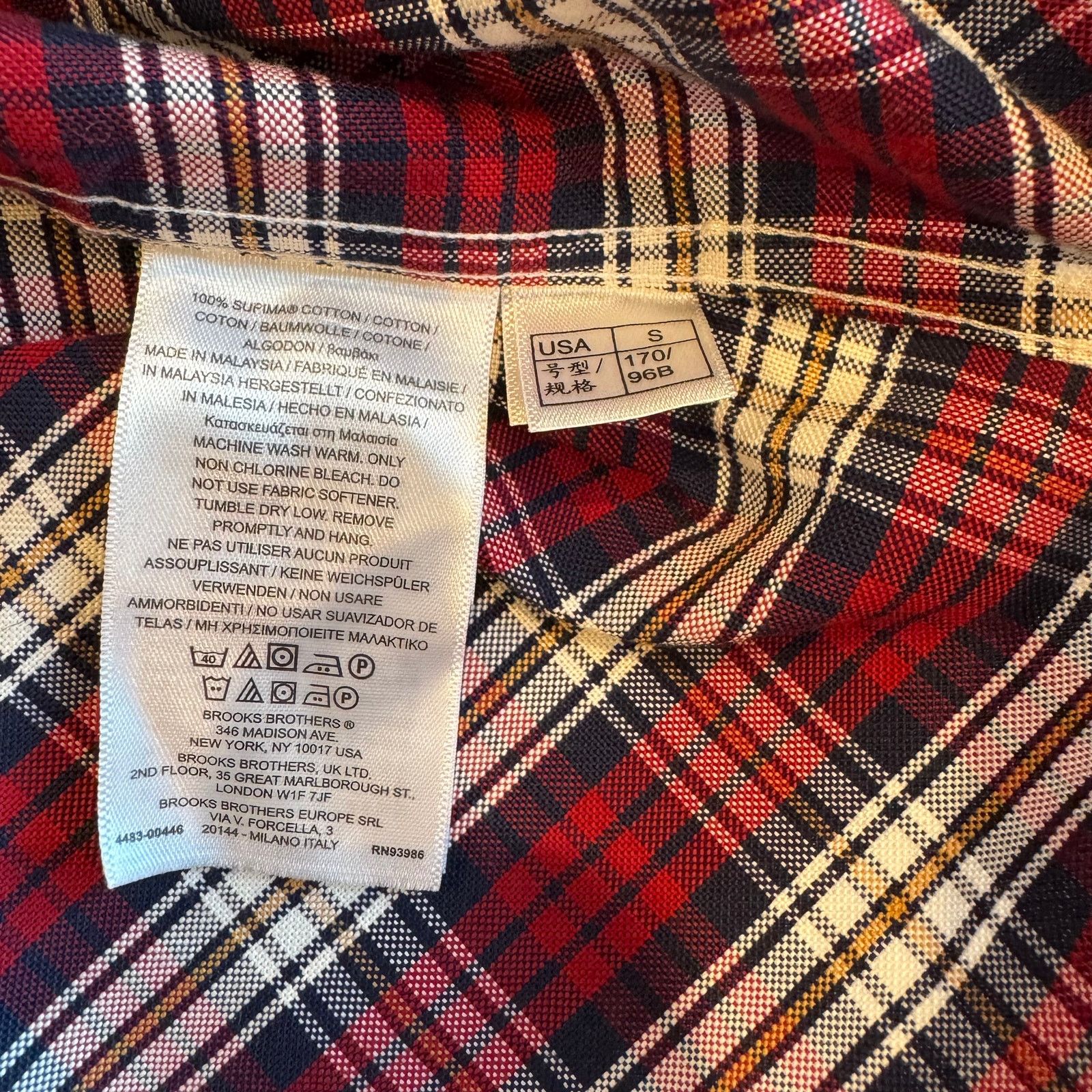Brooks Brothers Brooks Brothers Men's Regent Red Plaid Button Down Top Size US S / EU 44-46 / 1 - 5 Thumbnail