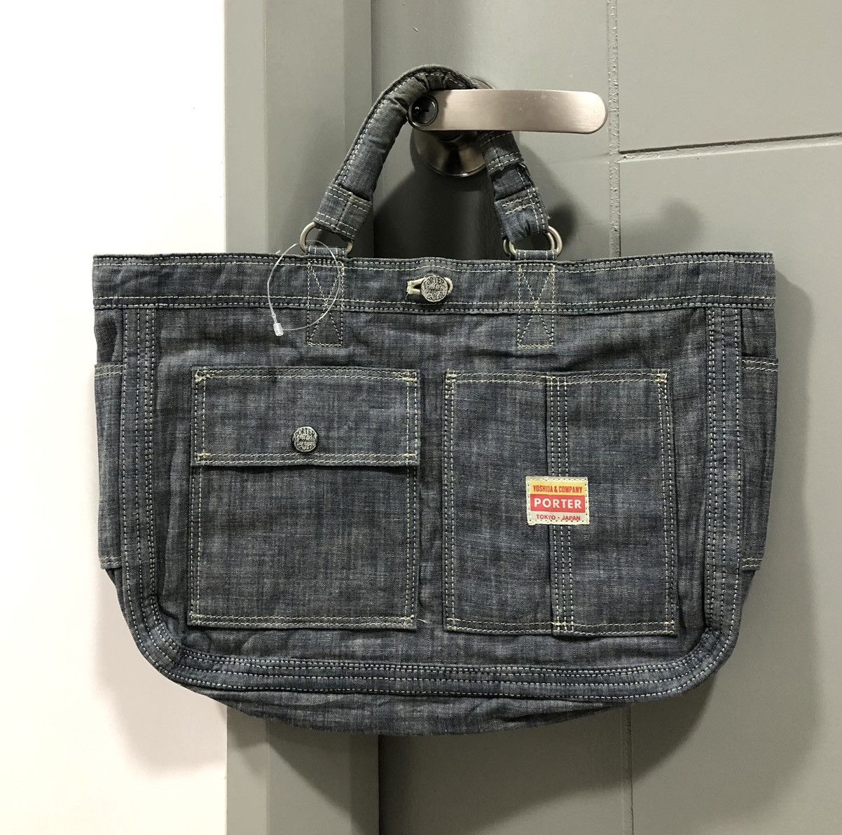 Porter PORTER Reverse 70th Anniversary Reversible Denim Tote Bag Size ONE SIZE - 3 Thumbnail