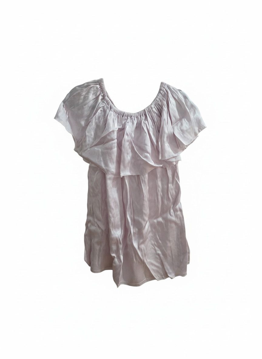Steeplechase Steele. XS Pink Off-the-Shoulder Gathered Blouse Top Size XS / US 0-2 / IT 36-38 - 1 Thumbnail