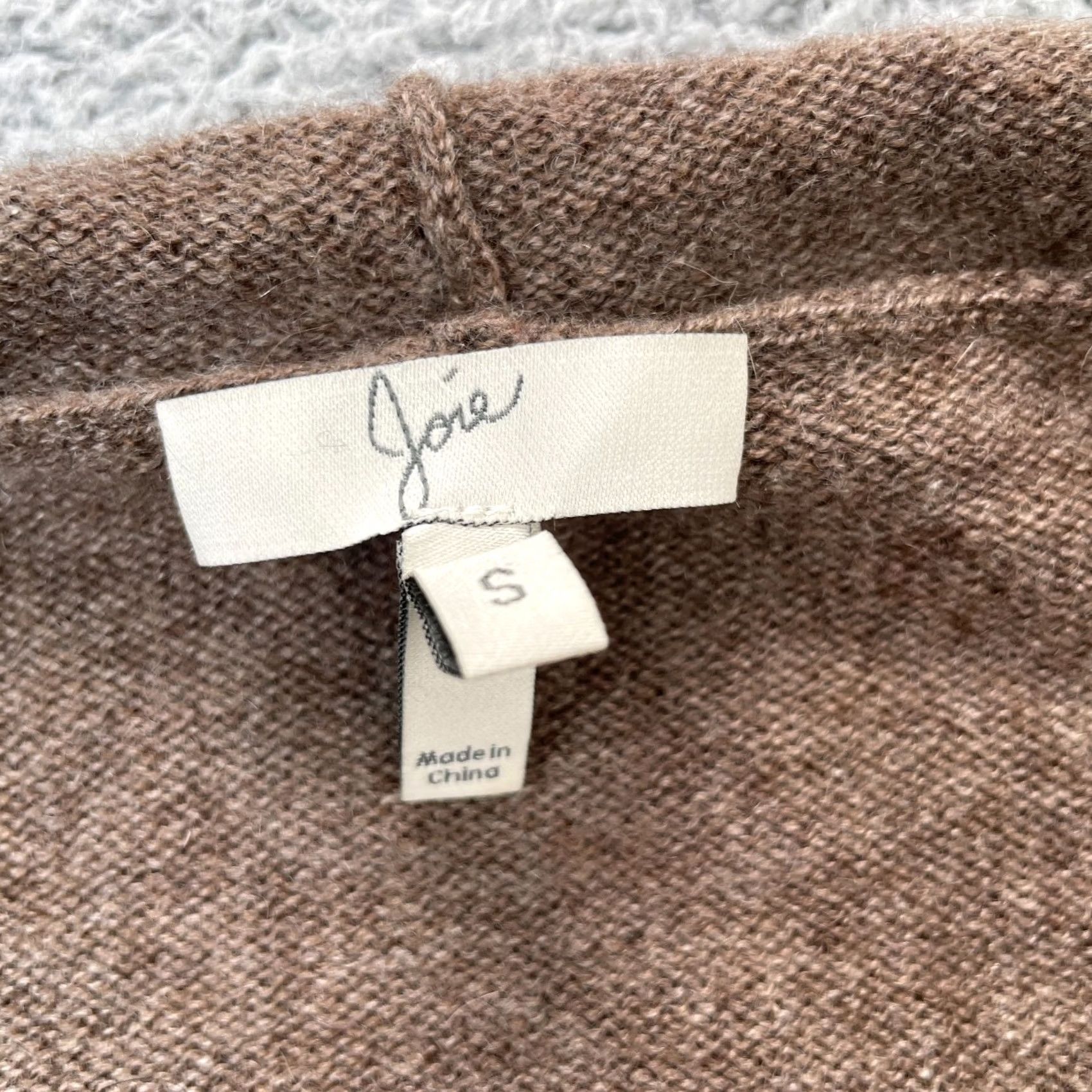 Joie VINTAGE Joie Sweater Womens Small Brown Cashmere Knit Drape Neck Reverse Edge Pullover Size S / US 4 / IT 40 - 3 Thumbnail